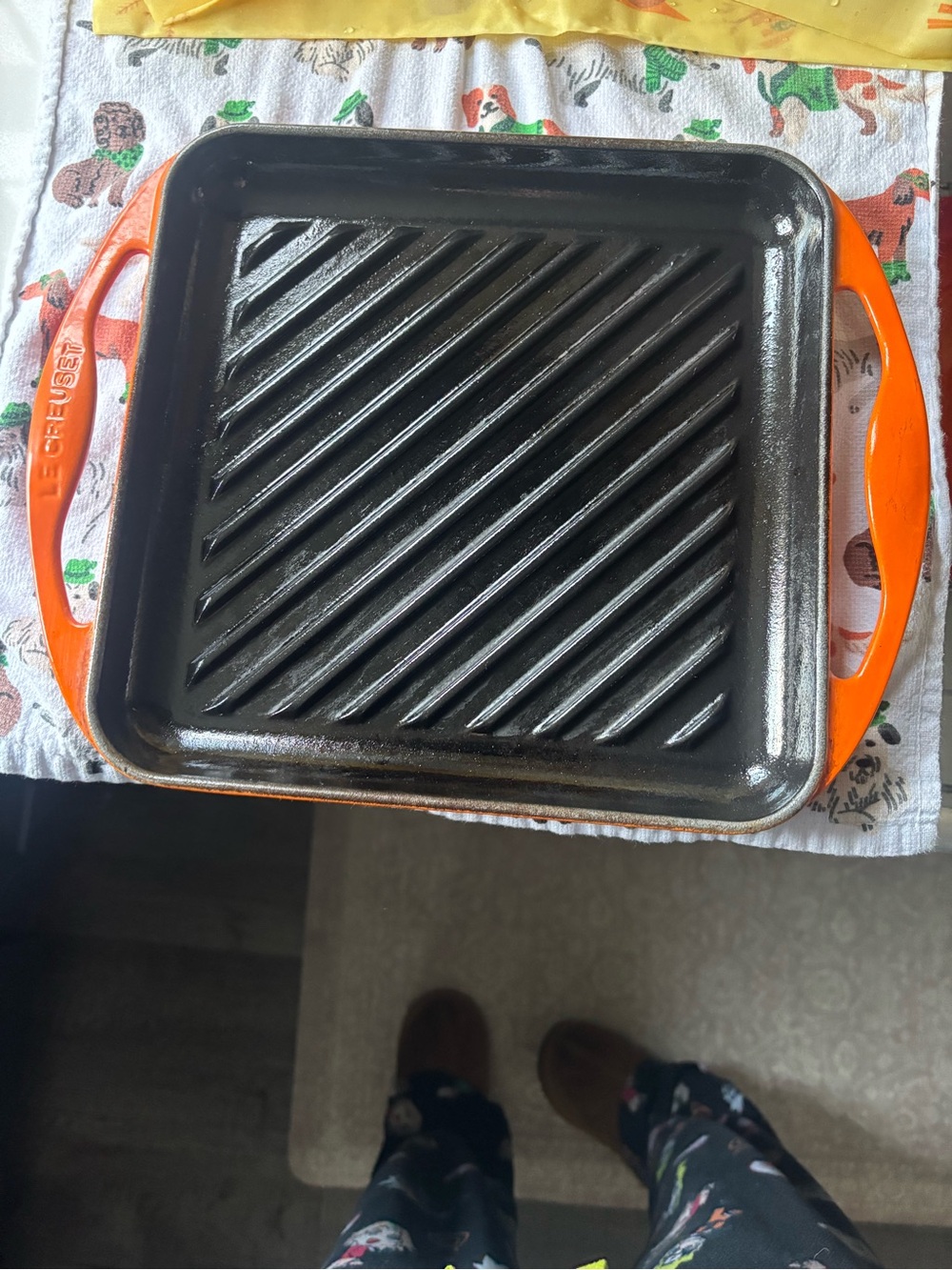 Le Creuset Orange Cast Iron Square Grill Pan